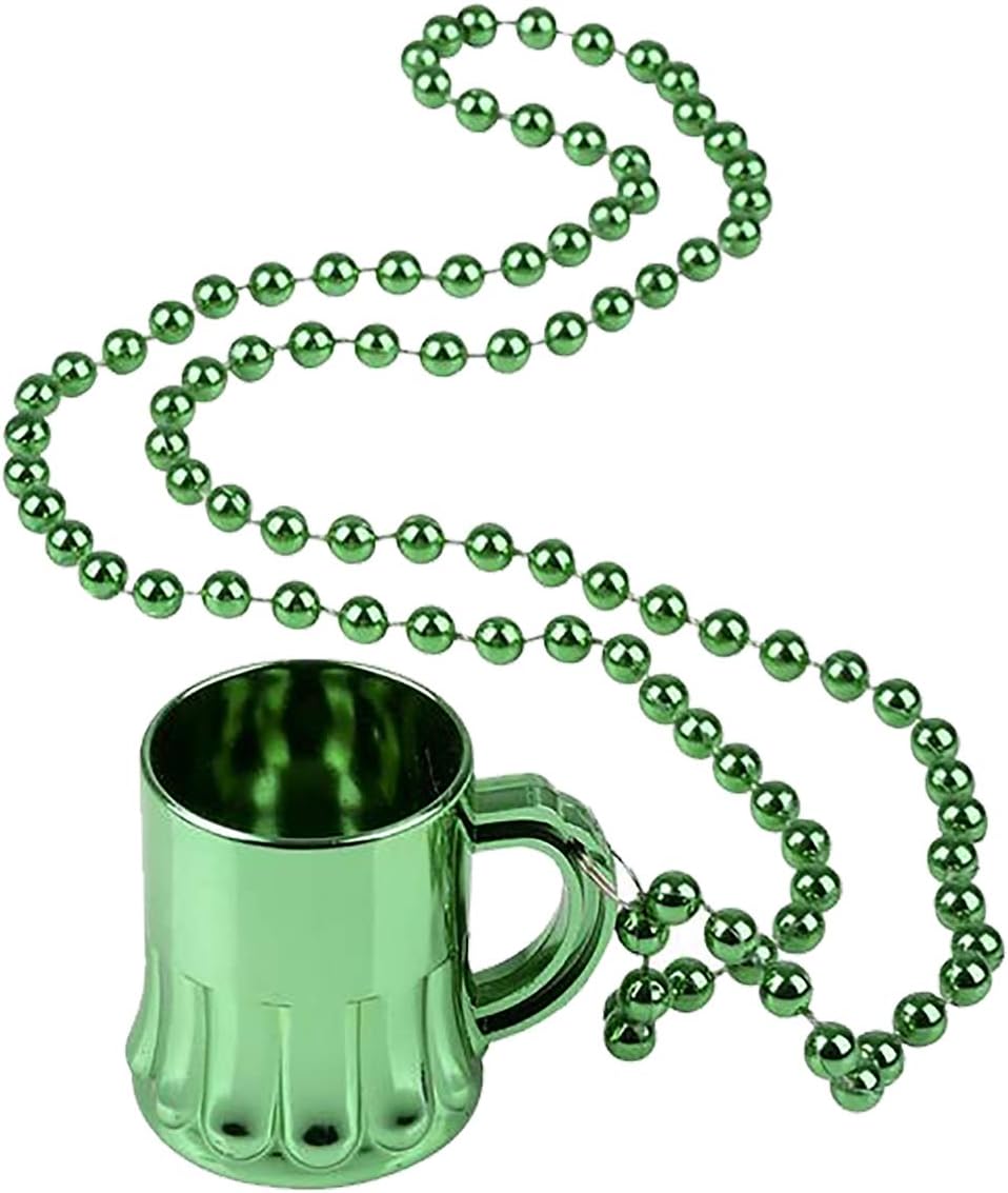 4E's Novelty St. Patrick’s Day Beads Necklace – 72 Pack Shamrock Party Accessories & Favors