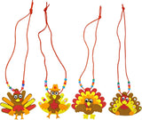 4E's Novelty Thanksgiving Necklace Crafts For Kids Bulk – 4 Pack DIY Turkey Necklace Craft for Kids With 4 Styles Great Thanksgiving Favors for Kids