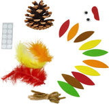 4 Pack Pinecone Turkey Craft Kit - DIY Thanksgiving Crafts for Kids & Adults