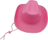 4E's Novelty Cowboy Hat for Women & Men, Felt Cowgirl Hat for Adults, Western Party Dress Up Accessories (Pink)