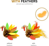 4 Pack Pinecone Turkey Craft Kit - DIY Thanksgiving Crafts for Kids & Adults