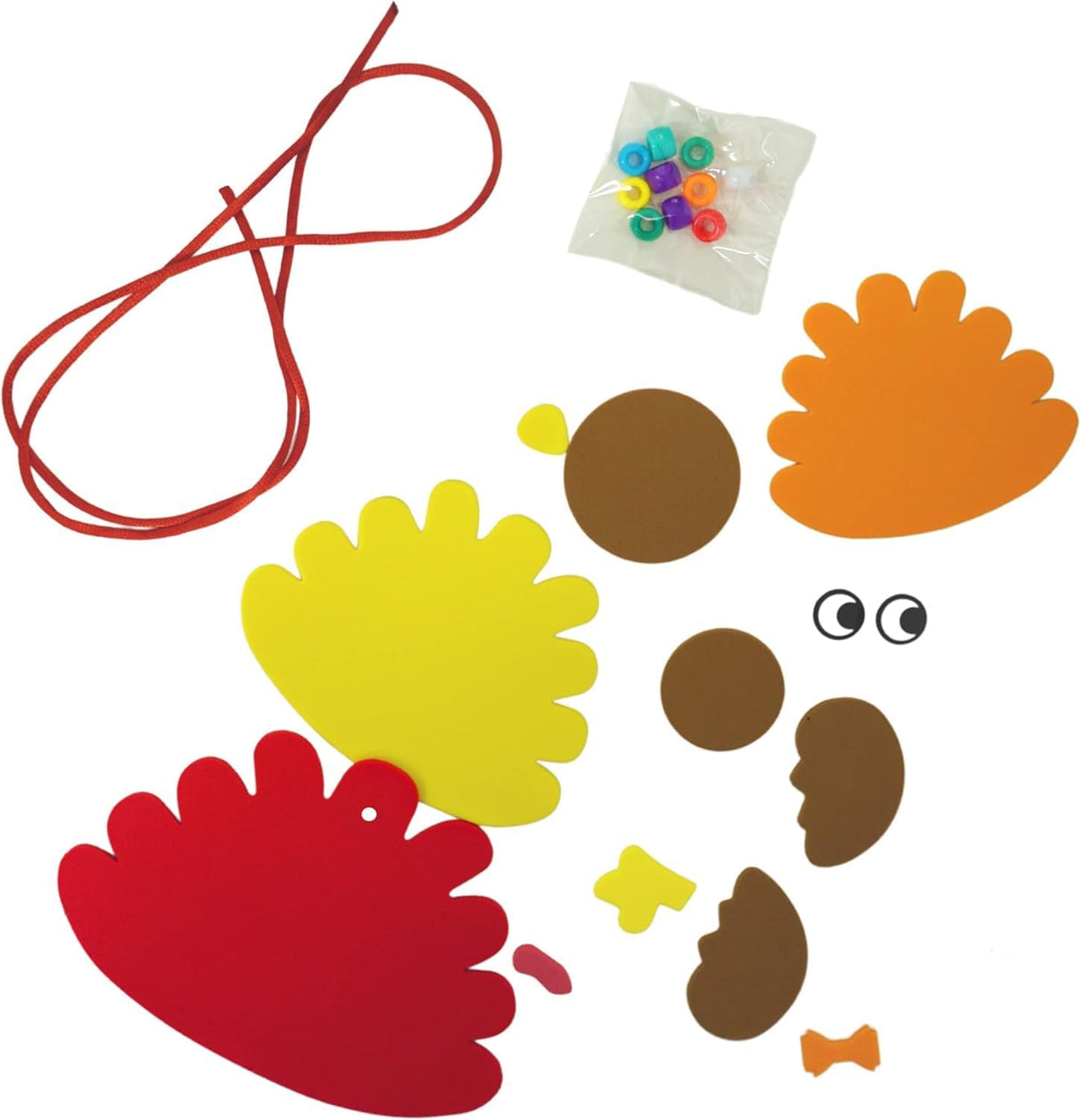 4E's Novelty Thanksgiving Necklace Crafts For Kids Bulk – 4 Pack DIY Turkey Necklace Craft for Kids With 4 Styles Great Thanksgiving Favors for Kids