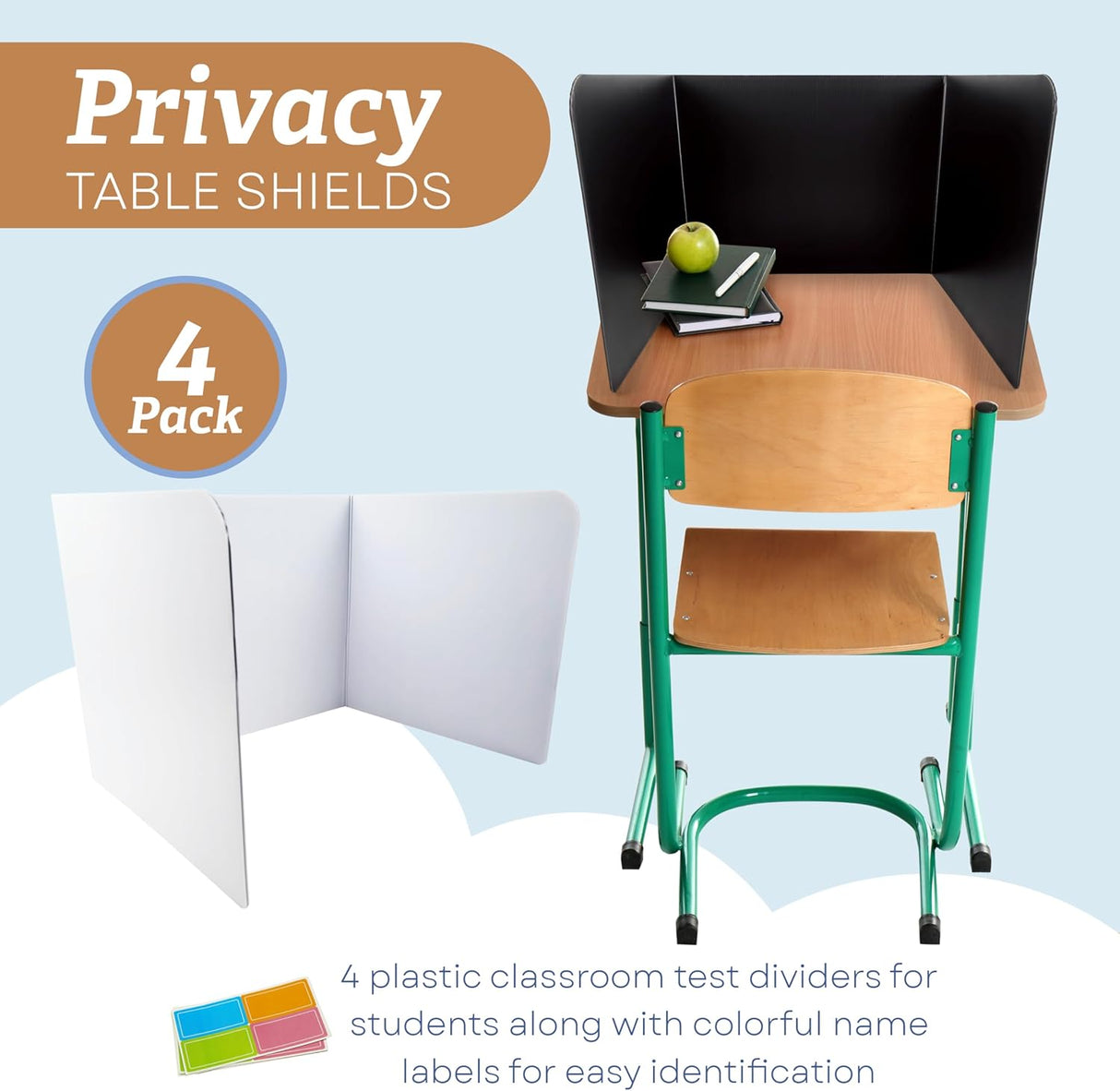 White Desk Divider: Classroom Must Haves, Teacher Must Haves, Room Divider Panel, Desk Privacy Panel, Privacy Folders for Students