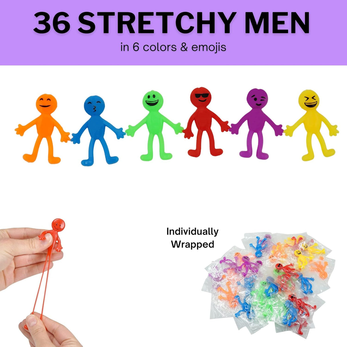 4E’s Novelty 108 Pcs Party Favors for Kids 8-12 – Punch Balloons, Coil Springs, Stretchy Men, Bulk Set