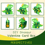 4E's Novelty DIY Dinosaur Valentine Box Kit – Fun Classroom Craft for Kids’ Card Exchange