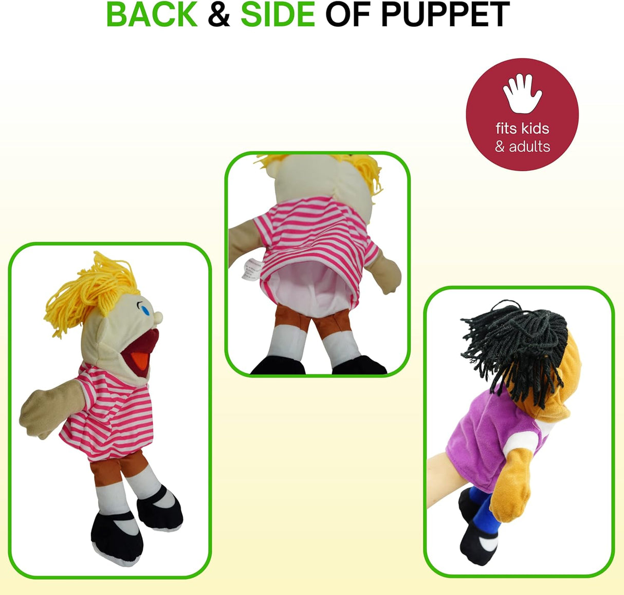 Multicultural Hand Puppets for Toddlers 1-3 and Kids 4-8, Puppet Theater Show for Imaginative Play