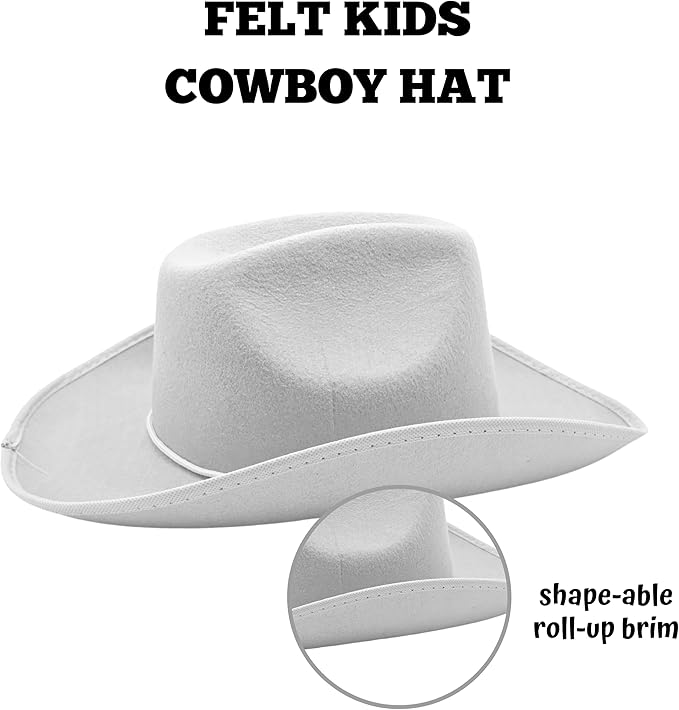 2 Pack Kids Cowboy Hats - Child Size, Ages 5-12, Costume Accessory