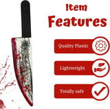 16.5’’  Large Fake Knife with Fake Blood Prop, Halloween Prop Knife Toy