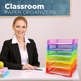 Organizing Trays for Drawer Organizer and Desk Organizer Storage, Classroom Organization, and Plastic Drawer Storage - 6 pcs Paper Trays and Bins