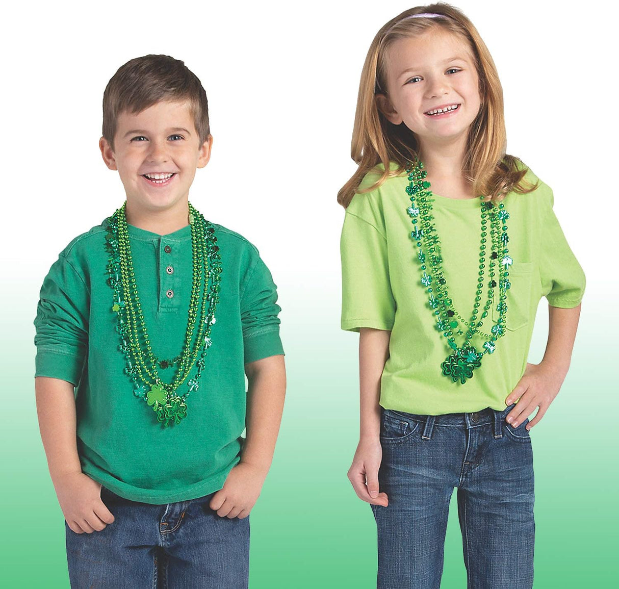 4E's Novelty St. Patrick’s Day Beads Necklace – 72 Pack Shamrock Party Accessories & Favors