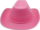 4E's Novelty Cowboy Hat for Women & Men, Felt Cowgirl Hat for Adults, Western Party Dress Up Accessories (Pink)