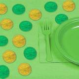 4E's Novelty St. Patrick’s Day Pot of Gold with 100 Lucky Coins – Leprechaun Decorations, Green & Gold Coins for Irish Party Favors