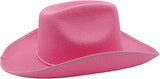 4E's Novelty Cowboy Hat for Women & Men, Felt Cowgirl Hat for Adults, Western Party Dress Up Accessories (Pink)