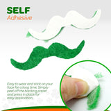 4E's Novelty 48-Pack St. Patrick's Day Mustache Set – Fun Green & Orange Self-Adhesive Accessories