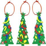 4E's Novelty 24 Pack Christmas Tree Craft Kit - Individually Wrapped Ornament Decorating Kit for Kids 3-12, Self Adhesive DIY Christmas Tree for Kids