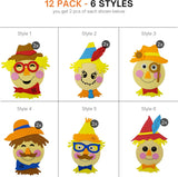 12 Pack Scarecrow Crafts for Kids - Thanksgiving Scarecrow Decor