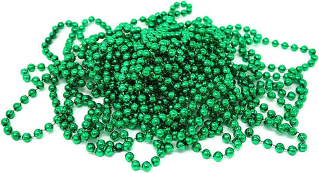 4E's Novelty St. Patrick's Day Beads Necklace Bulk (72 Pack) – Green Beads for Kids, Party Favors