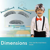 4E's Novelty Old Man Costume – Suspenders, Mustache, Eyebrows & Bow Tie for Kids