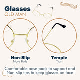 4E's Novelty Old Man Costume Accessories Set for Kids, Perfect for 100 Days of School and Halloween