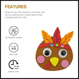 4 Pack Thanksgiving Crafts for Kids - Pilgrim Turkey Foam Magnet Craft Kit