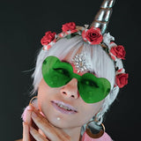 4E's Novelty Set of 2 Green Sunglasses for Adults - Shamrock & Heart Shaped St. Patrick's Day Party Accessories