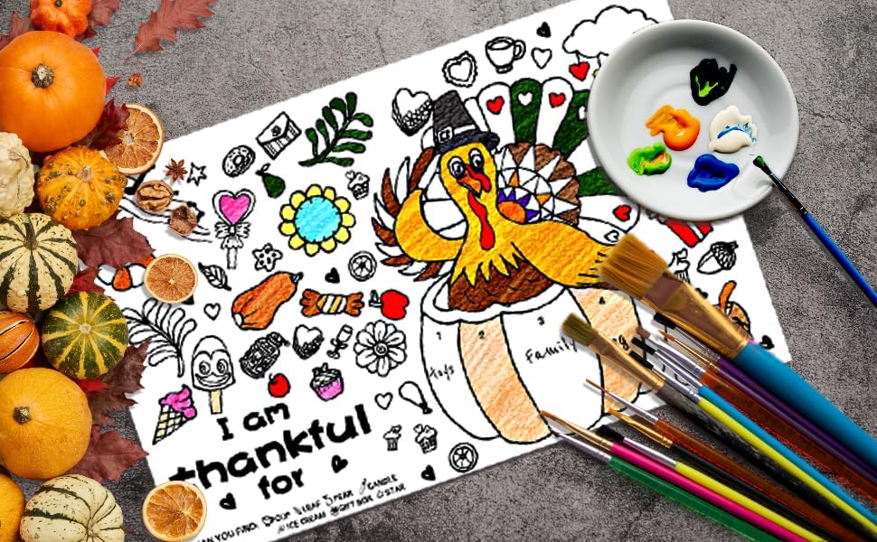 12 Pack Thanksgiving 11x17 Disposable Paper Placemats