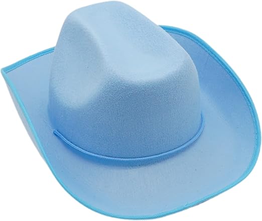 4E's Novelty Cowboy Hat for Women & Men, Felt Cowgirl Hat for Adults, Western Party Dress Up Accessories (Light Blue)