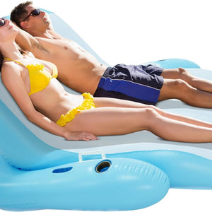 Two-Person Inflatable Pool Recliner, Great Lounge Floats for Adults and Kids