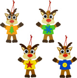 4E's Novelty 12 Pack Reindeer Foam Craft Kit - Easy DIY Reindeer Ornament Craft, Christmas Crafts for Kids 4-12, Individually Wrapped & Party Favors