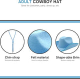 4E's Novelty Light Blue Cowboy Hat with Heart-Shaped Glasses – Perfect for Rodeo Parties and Festivals