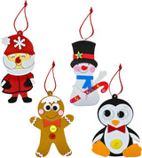 4E's Novelty 12 Pack Foam Christmas Character Ornament Crafts for Kids - DIY Christmas Arts & Ornament Crafts for 3-12 Kids, Holiday Crafts for Kids