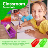 Pencil Baskets for Classroom Essential: 12 pcs per pack, Colored Pencils, Drawer Organizer, Plastic Storage Bins, Teacher Desk and Classroom Must-Haves