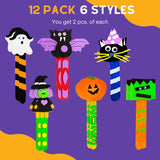 4E's Novelty Halloween Bookmark Craft for Kids 2024 - 12 Pack Kids Halloween Crafts Ages 4-8, 8-12, Perfect Halloween Activities for Kids Classroom