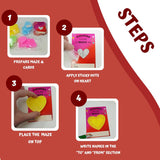 4E's Novelty 72-Pack Heart Maze Valentine Cards – Bulk Party Favors for Kids’ School Exchange