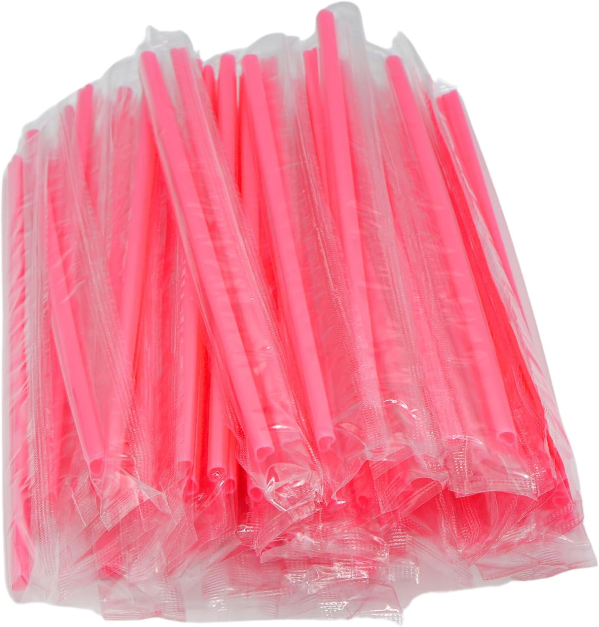 4E's Novelty 100 Pink Heart Shaped Straws – Individually Wrapped Fun Straws for Valentine’s Day