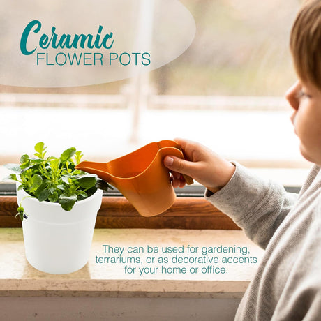 12-pcs Ceramic Flower Pot - Mini Terracotta, Small Clay Pots for Plants, Paintable Flower Pots for Kids