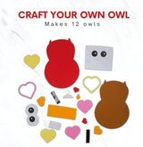 4E's Novelty 12-Pack Owl Magnet Valentine Crafts – Fun DIY Foam Crafts for Kids’ Classroom