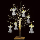 4E's Novelty Glass Angel Ornaments for Christmas Tree (Set of 24) - 2.5" Mini Angels Decor, Clear Spun Glass Angel Ornaments for Holiday Season