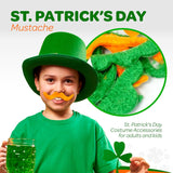 4E's Novelty 48-Pack St. Patrick's Day Mustache Set – Fun Green & Orange Self-Adhesive Accessories