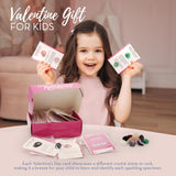 4E's Novelty 30-Pack Valentines Cards with Rock Gems – Natural Crystal Cards for Kids' Gifts