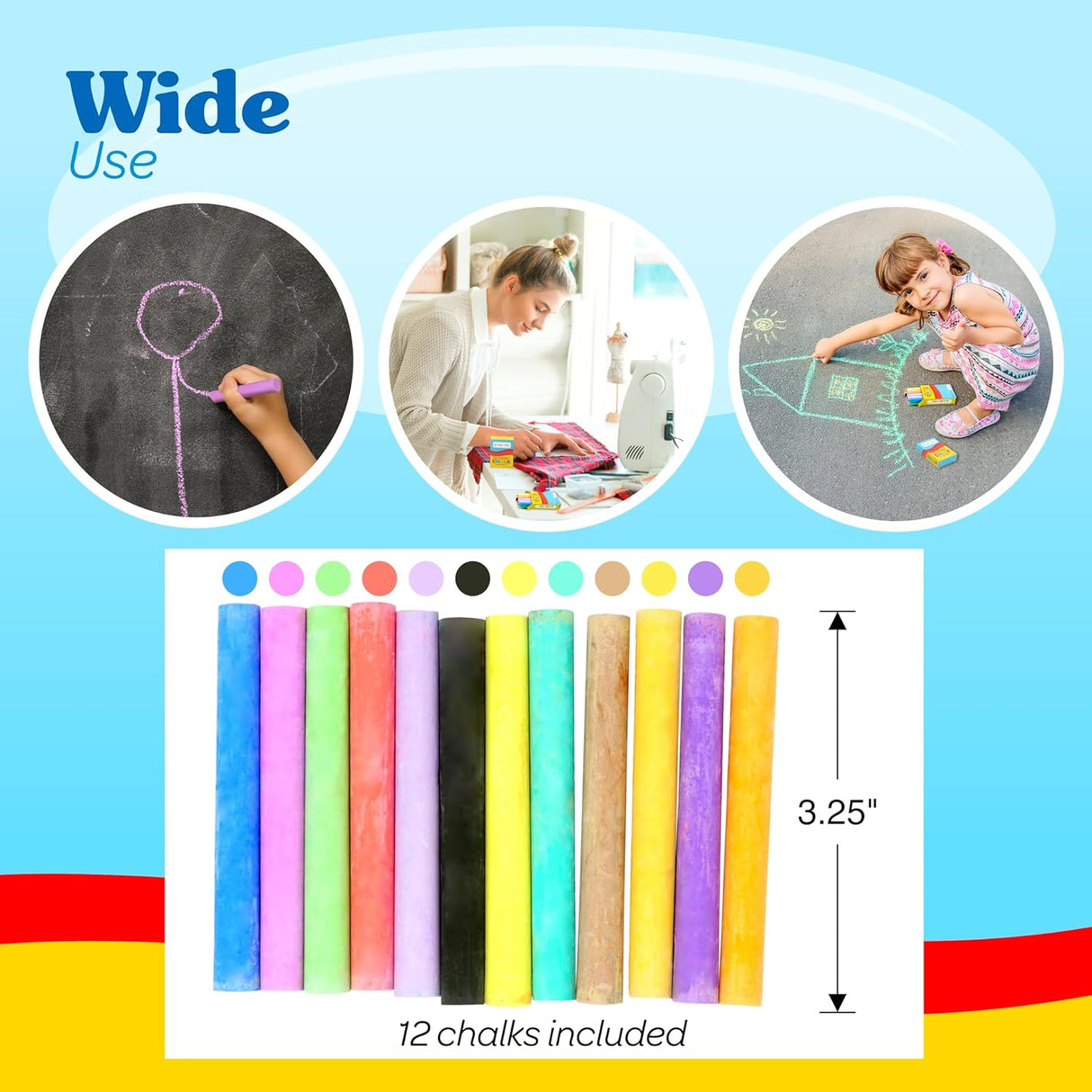 Mini Chalk Set - Sidewalk Chalks for Kids, Crayola Chalks Party Favors - 24 pcs per pack