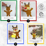 4E's Novelty 12 Pack Reindeer Foam Craft Kit - Easy DIY Reindeer Ornament Craft, Christmas Crafts for Kids 4-12, Individually Wrapped & Party Favors