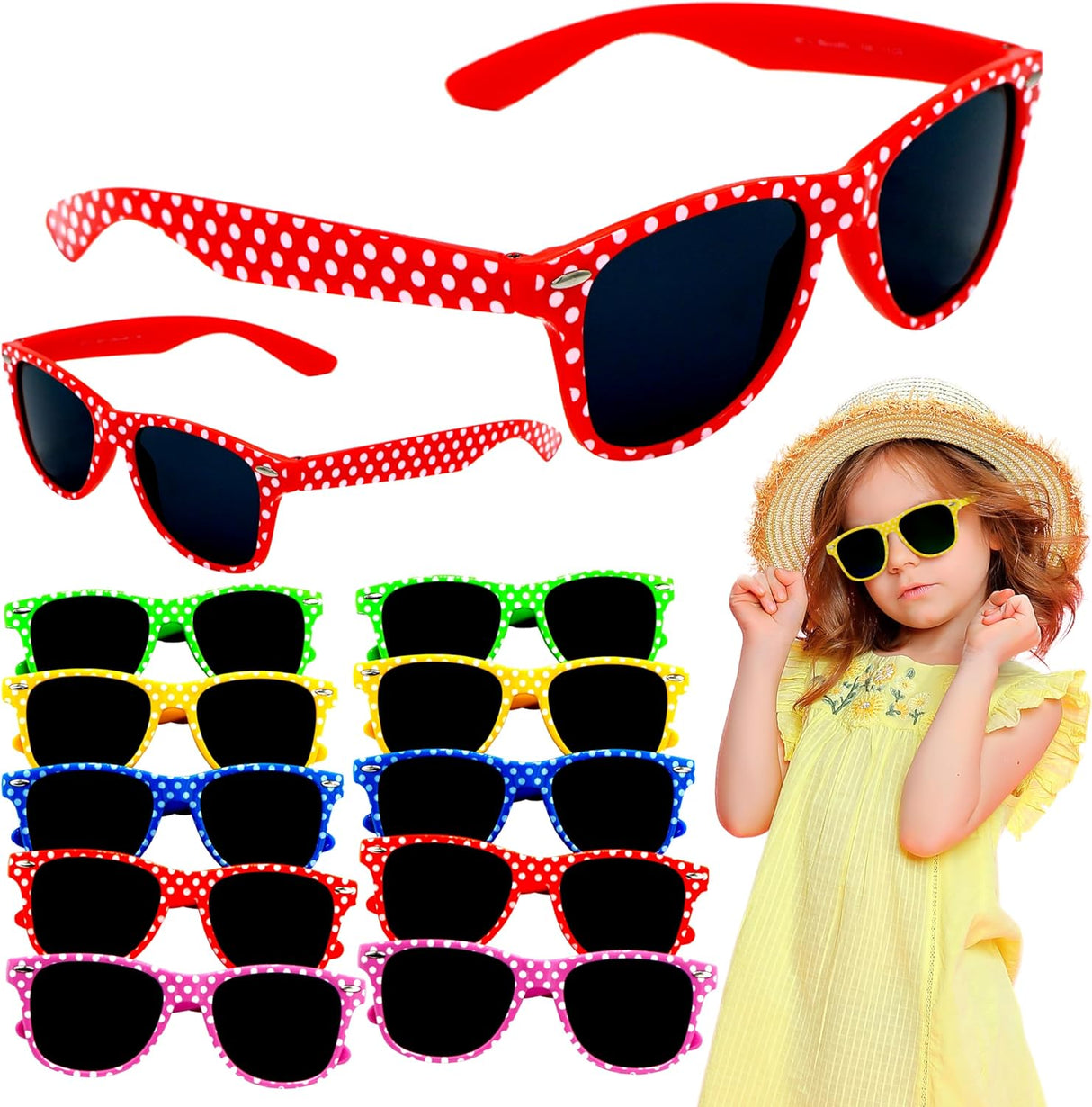 Kids Sunglasses - Cool and Fun Party Favors for Kids, Neon Sunglasses for Boys and Girls Ages 4-12