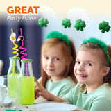 4E's Novelty St. Patrick's Day Party Straws – 24 Reusable Shamrock Straws for Kids & Adults