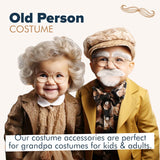 4E's Novelty Old Man Costume Accessories Set for Kids, Perfect for 100 Days of School and Halloween