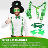 4E's Novelty St. Patrick's Day Glow Accessories Set – Fun Leprechaun Costume for Men & Women