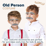 4E's Novelty Old Man Costume Accessories Set for Kids, Perfect for 100 Days of School and Halloween