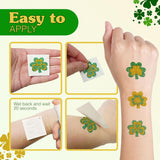 4E's Novelty Glitter Shamrock Tattoos – 24 Pack St. Patrick’s Day Party Accessories for Kids & Adults