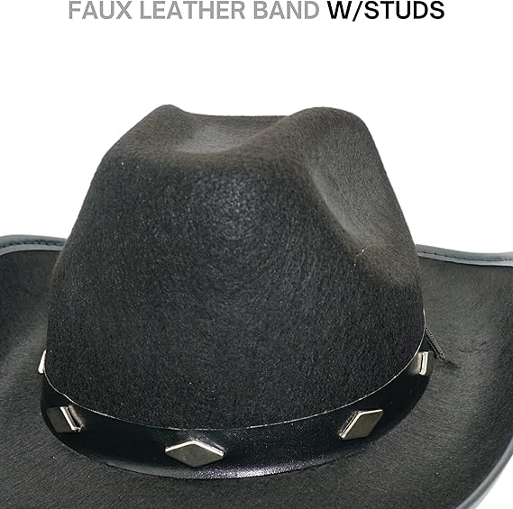 Black Cowboy Hats for Kids Felt Bachelorette Party Pack 4Es novelty