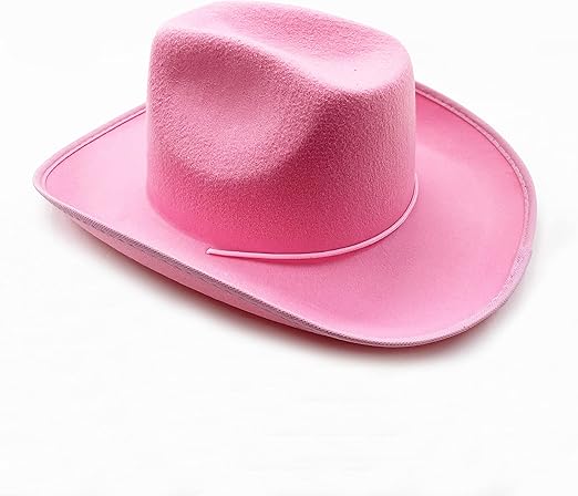 4E's Novelty Cowboy Hat for Women & Men, Felt Cowgirl Hat for Adults, Western Party Dress Up Accessories (Pink)